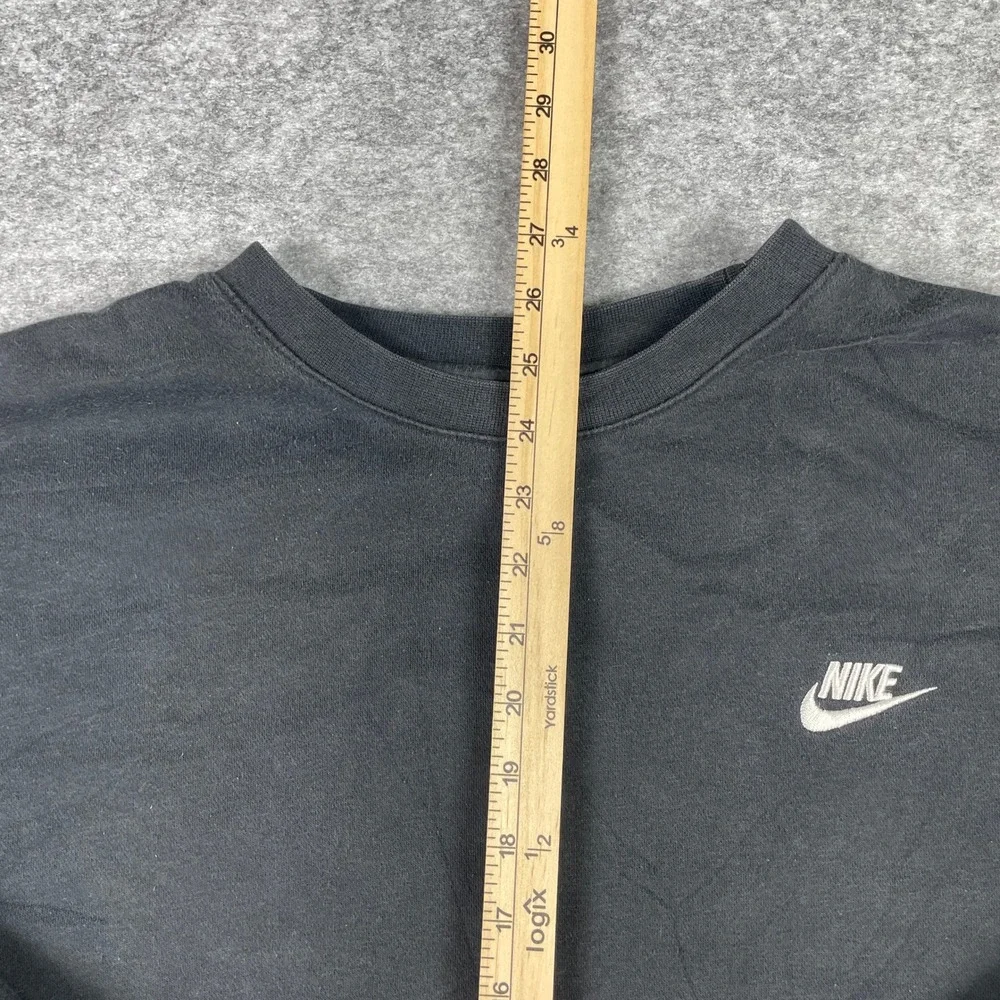 Nike Sweatshirt Mens XL Black Sportswear Club Fleece Crewneck Pullover Swoosh